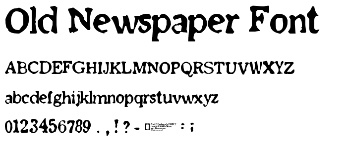 Old newspaper font police